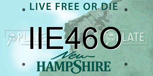 IIE46O New Hampshire License Plate