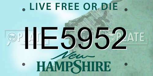 IIE5952 New Hampshire License Plate