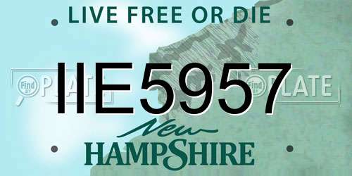IIE5957 New Hampshire License Plate