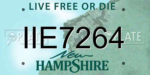IIE7264 New Hampshire License Plate