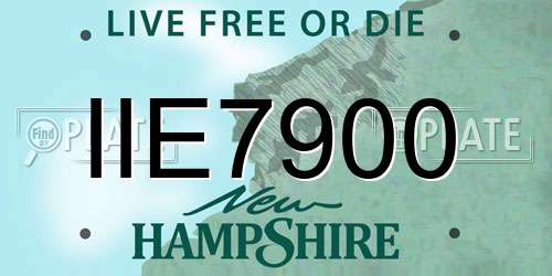 IIE7900 New Hampshire License Plate