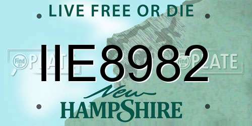 IIE8982 New Hampshire License Plate