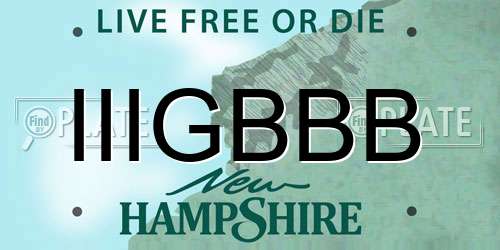 IIIGBBB New Hampshire License Plate