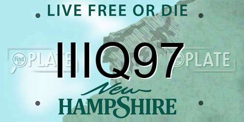 IIIQ97 New Hampshire License Plate