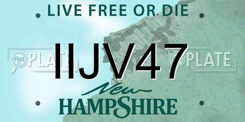 IIJV47 New Hampshire License Plate