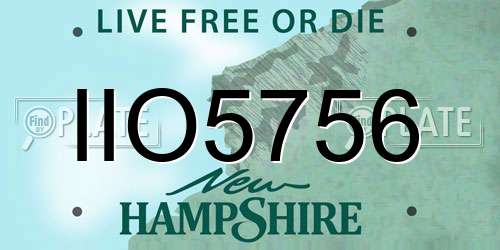 IIO5756 New Hampshire License Plate