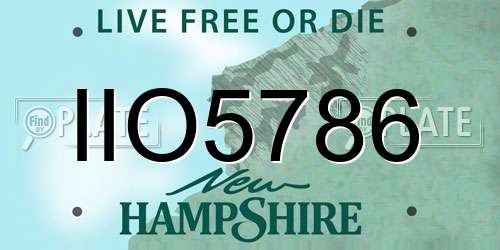 IIO5786 New Hampshire License Plate