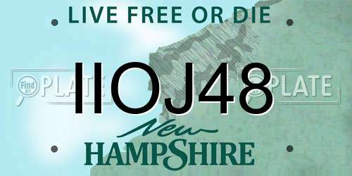 IIOJ48 New Hampshire License Plate