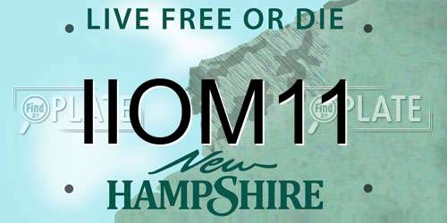 IIOM11 New Hampshire License Plate
