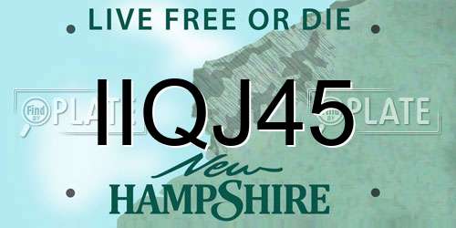 IIQJ45 New Hampshire License Plate