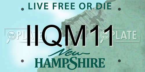 IIQM11 New Hampshire License Plate