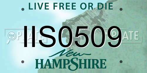 IIS0509 New Hampshire License Plate