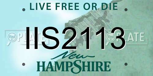 IIS2113 New Hampshire License Plate