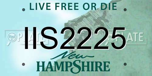 IIS2225 New Hampshire License Plate