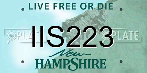 IIS223 New Hampshire License Plate