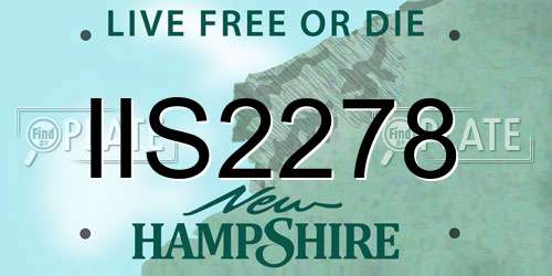 IIS2278 New Hampshire License Plate
