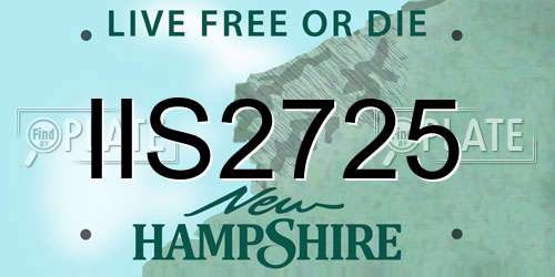 IIS2725 New Hampshire License Plate