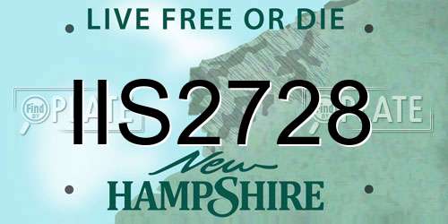 IIS2728 New Hampshire License Plate