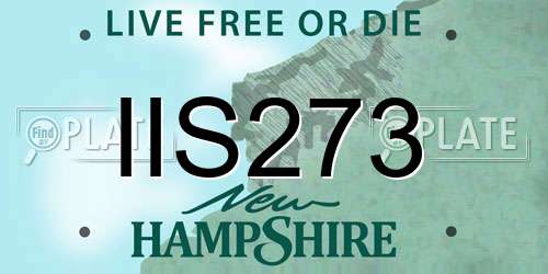 IIS273 New Hampshire License Plate