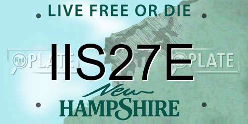IIS27E New Hampshire License Plate