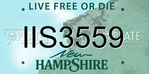 IIS3559 New Hampshire License Plate