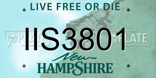 IIS3801 New Hampshire License Plate