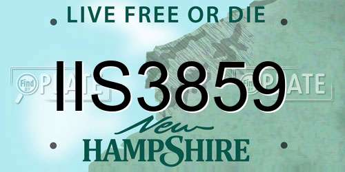 IIS3859 New Hampshire License Plate