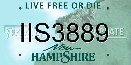 IIS3889 New Hampshire License Plate