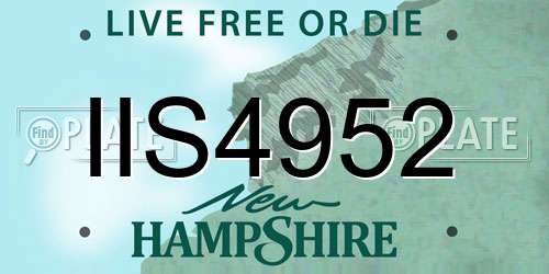 IIS4952 New Hampshire License Plate