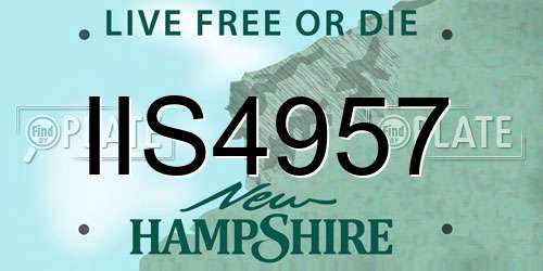 IIS4957 New Hampshire License Plate