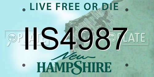 IIS4987 New Hampshire License Plate