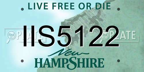 IIS5122 New Hampshire License Plate