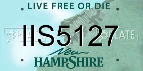 IIS5127 New Hampshire License Plate
