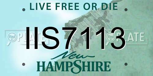 IIS7113 New Hampshire License Plate