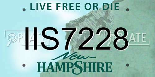 IIS7228 New Hampshire License Plate