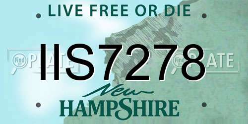 IIS7278 New Hampshire License Plate