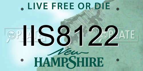 IIS8122 New Hampshire License Plate