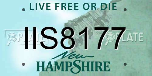 IIS8177 New Hampshire License Plate
