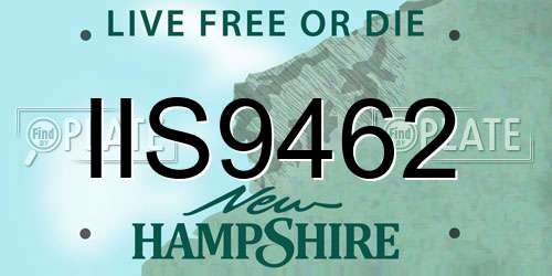 IIS9462 New Hampshire License Plate