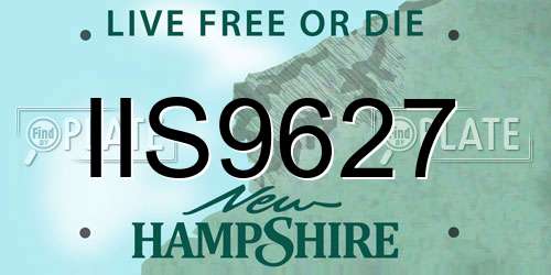 IIS9627 New Hampshire License Plate