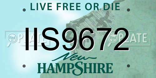IIS9672 New Hampshire License Plate