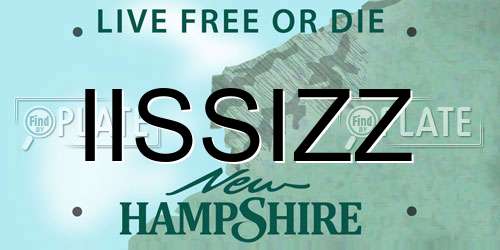 IISSIZZ New Hampshire License Plate