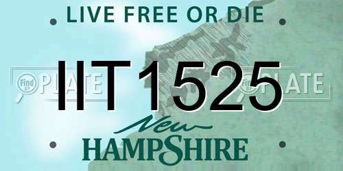 IIT1525 New Hampshire License Plate