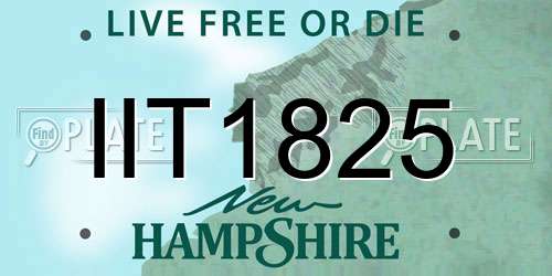 IIT1825 New Hampshire License Plate