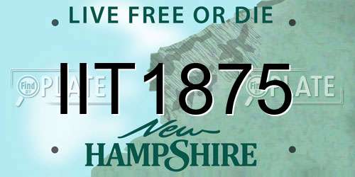 IIT1875 New Hampshire License Plate