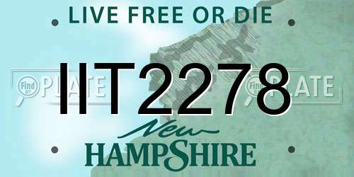 IIT2278 New Hampshire License Plate