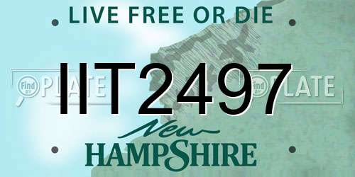 IIT2497 New Hampshire License Plate