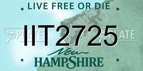 IIT2725 New Hampshire License Plate