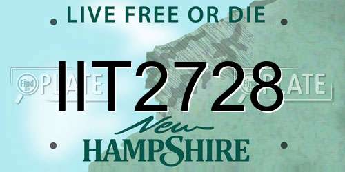 IIT2728 New Hampshire License Plate