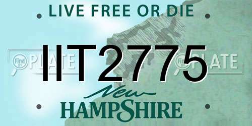 IIT2775 New Hampshire License Plate